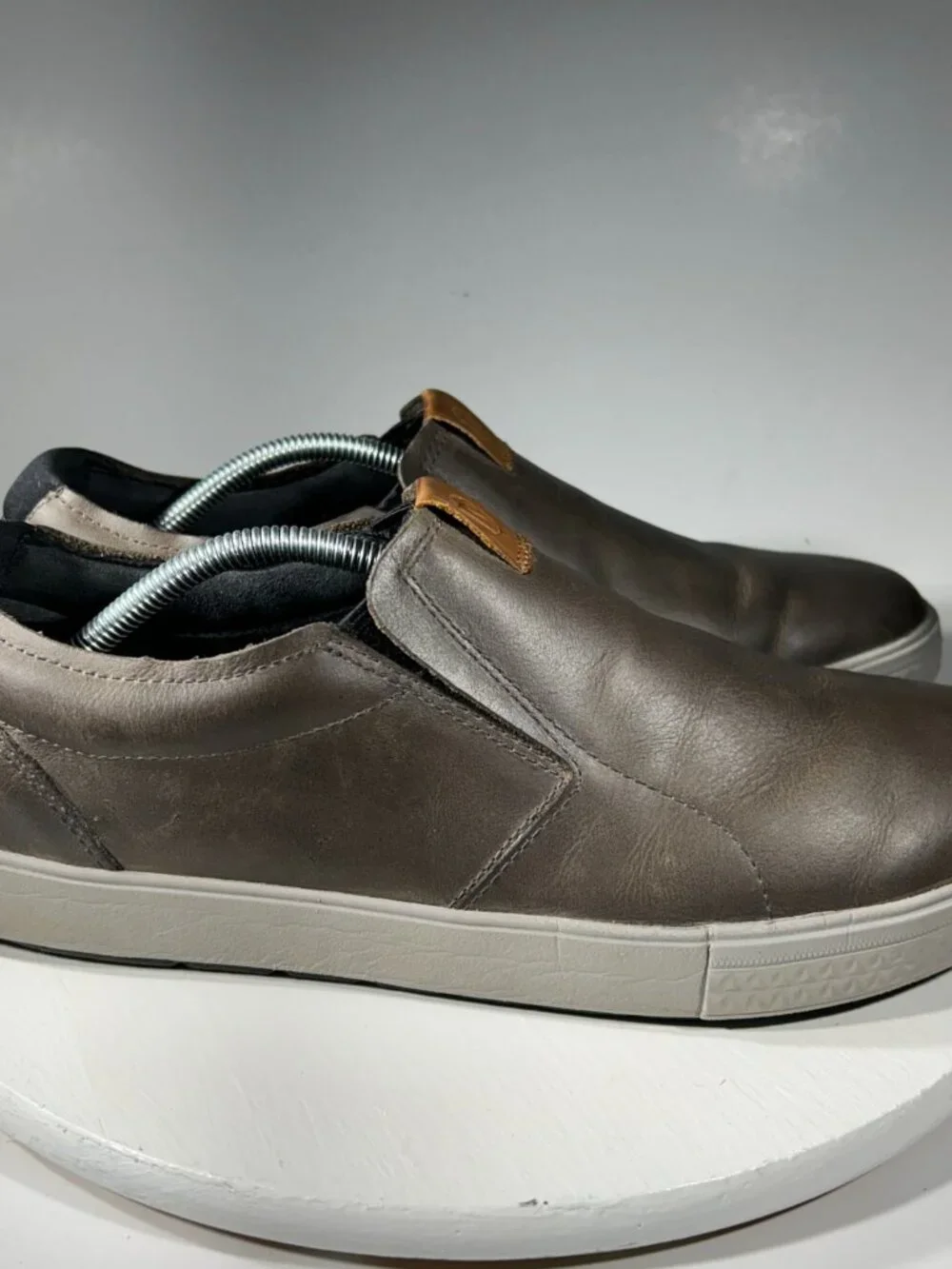 Merrell Mens Leather Shoes Size 12 Gray Casual Slip-On Sneakers Loafers Dress